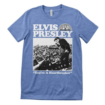 Tricou Elvis Presley Heartbreaker Blue Heather S Tricou - 1
