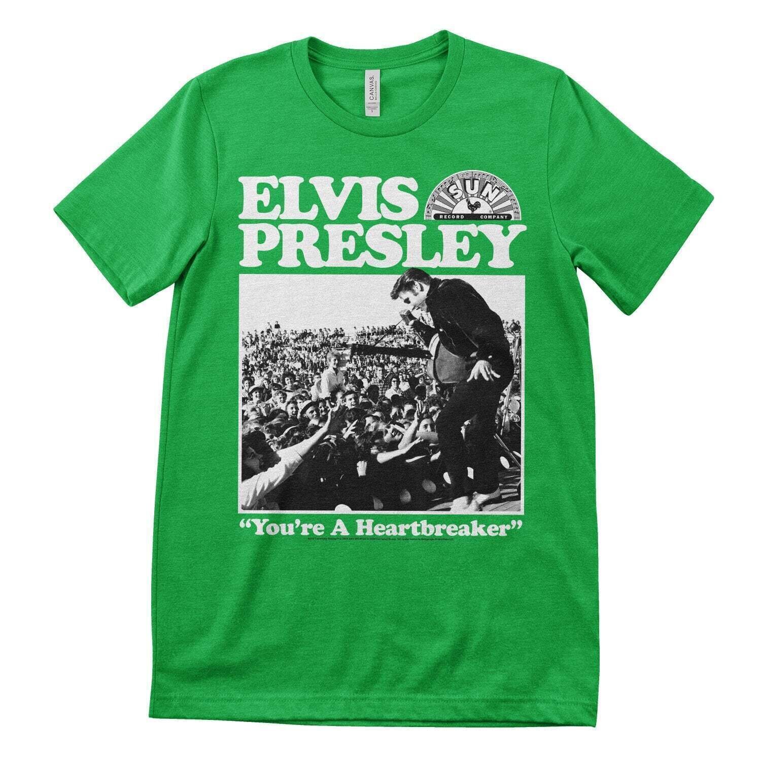 T-shirt Elvis Presley Heartbreaker Green S T-shirt