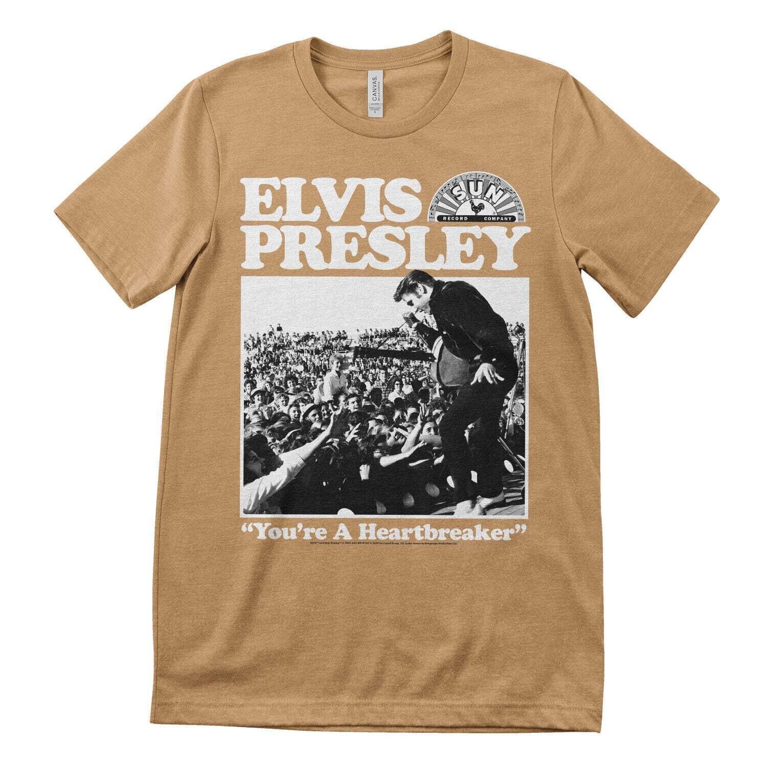 T-shirt Elvis Presley Heartbreaker Old Gold M T-shirt