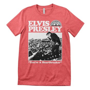 T-Shirt Elvis Presley Heartbreaker Red Heather M T-Shirt - 1