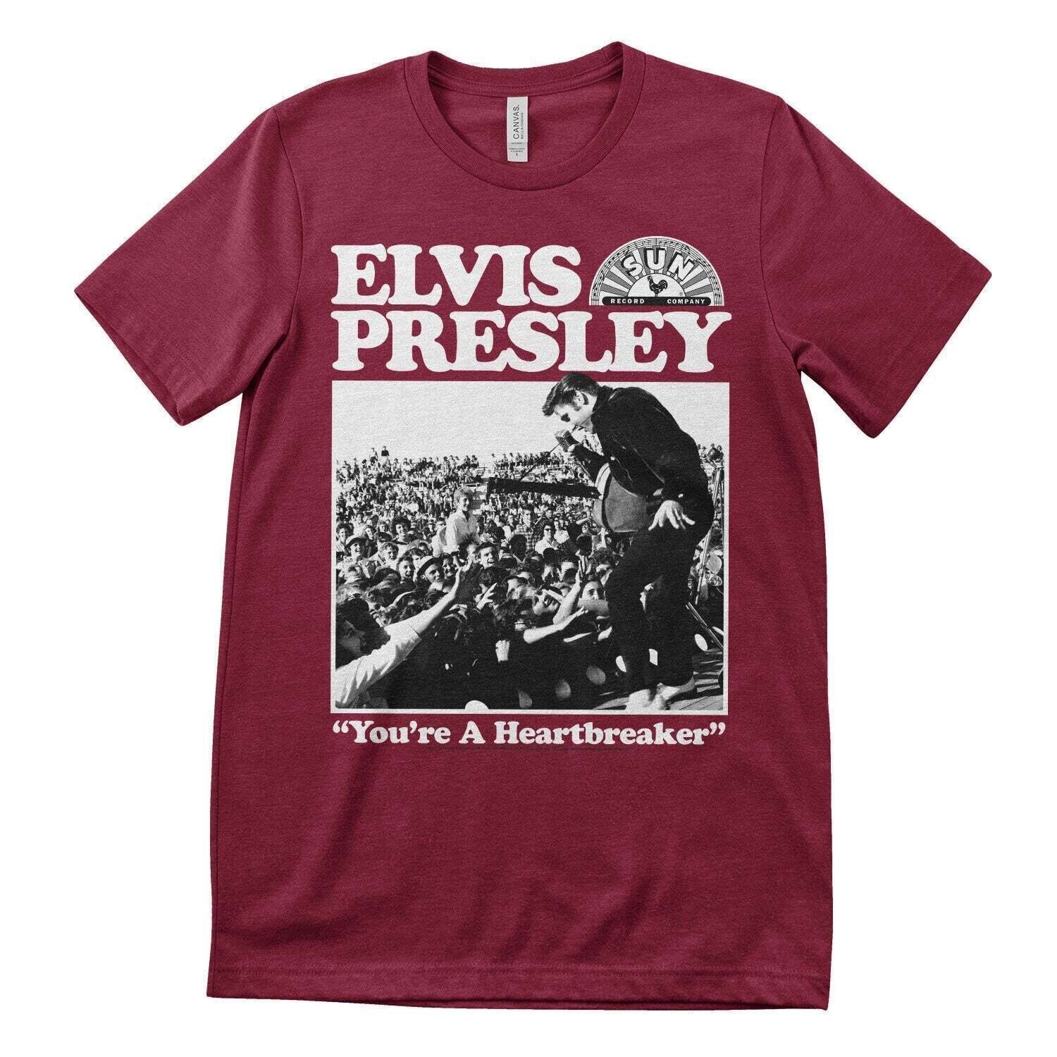 T-Shirt Elvis Presley Heartbreaker Tango Red L T-Shirt