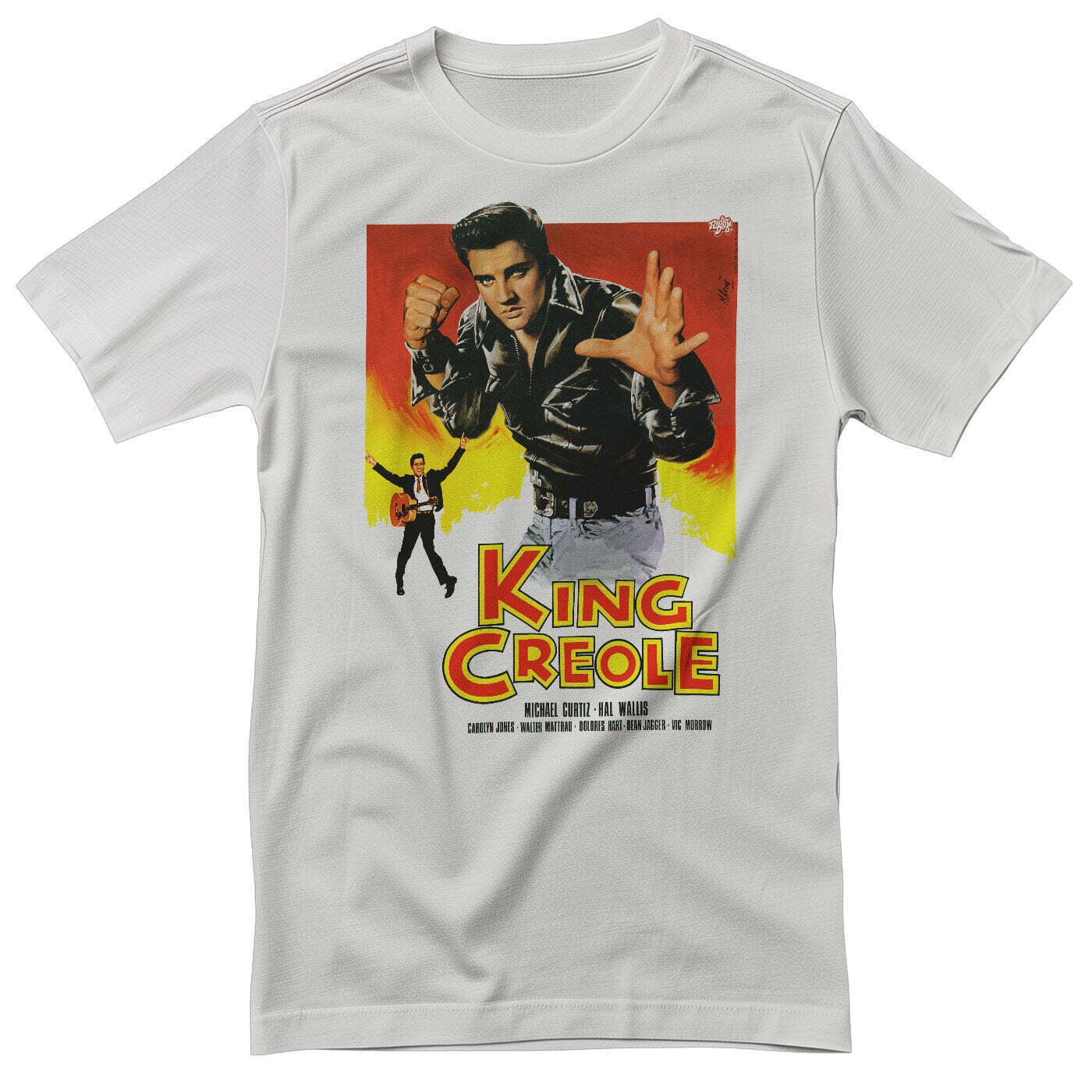 T-shirt Elvis Presley King Creole Retro Movie Poster White XL T-shirt