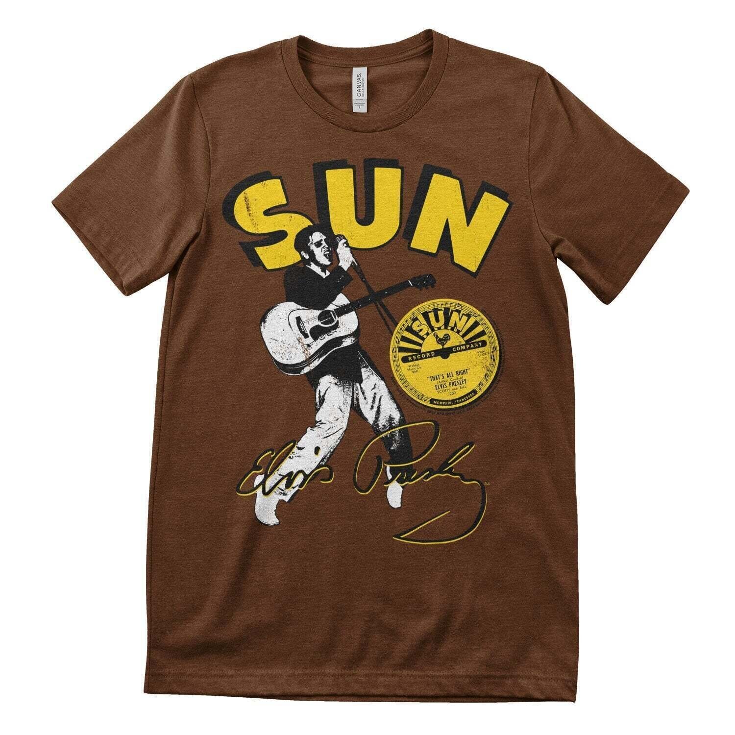 Skjorte Elvis Presley Sun Records Brown L Skjorte