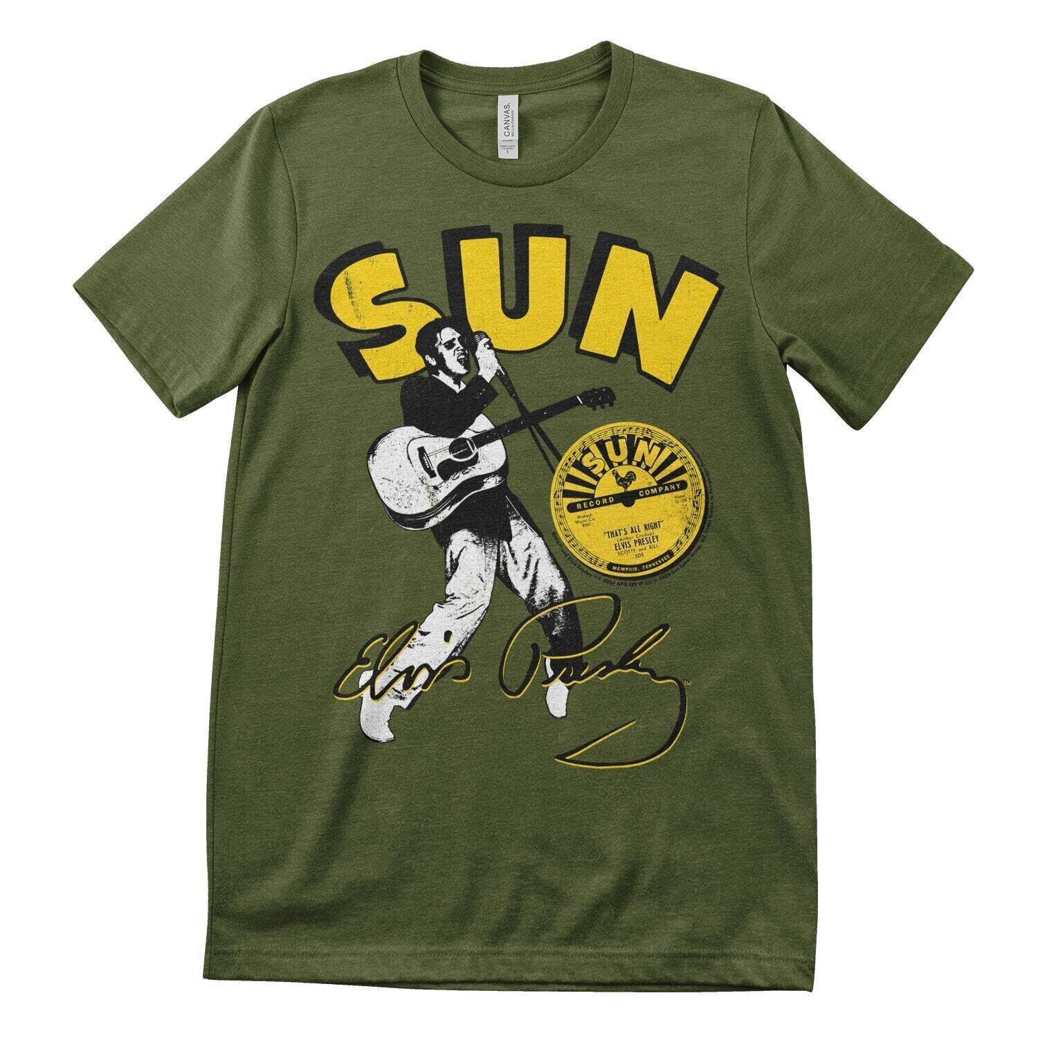 T-Shirt Elvis Presley Sun Records Olive S T-Shirt