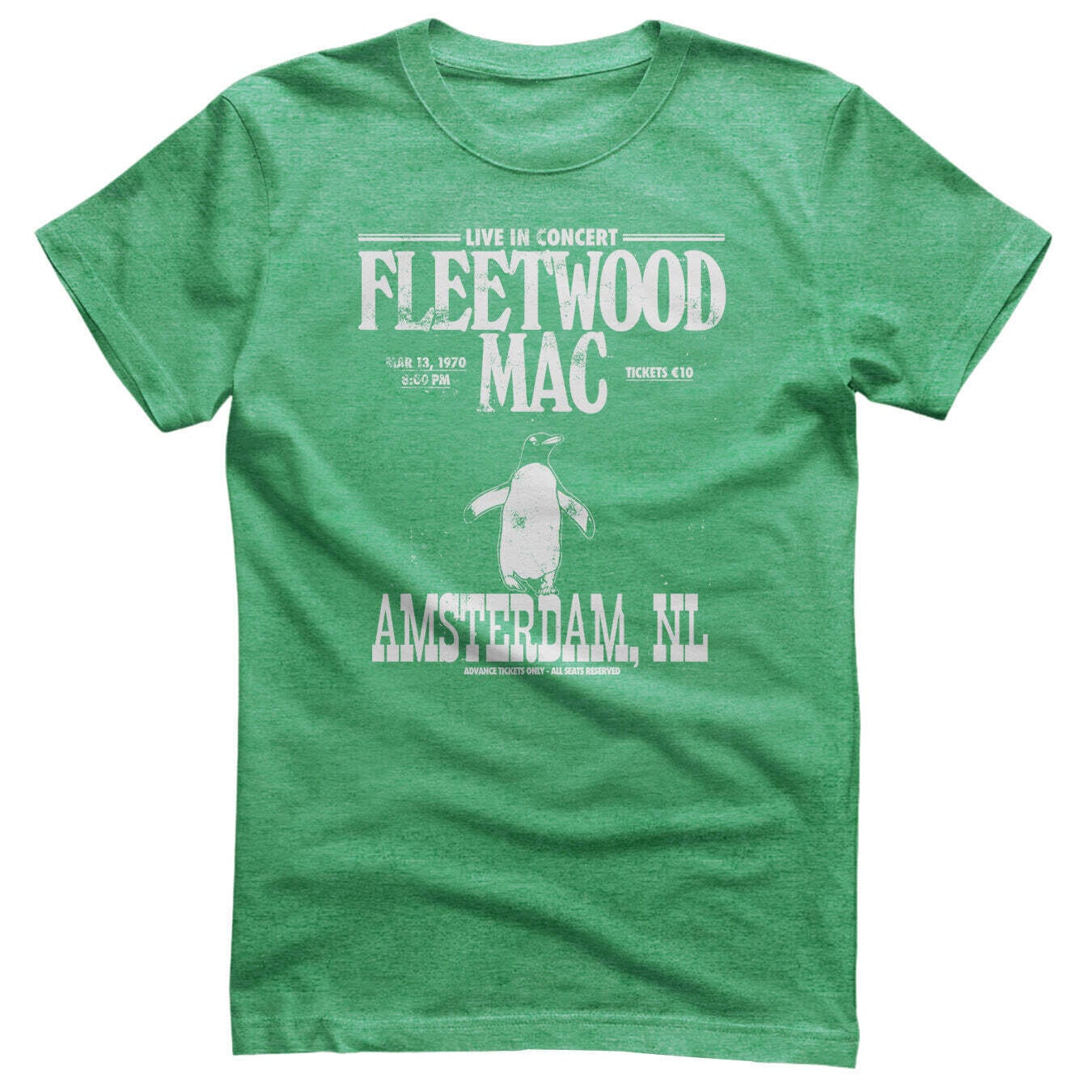 Camiseta de manga corta Fleetwood Mac Amsterdam 1970 Antique Irish Green L Camiseta de manga corta