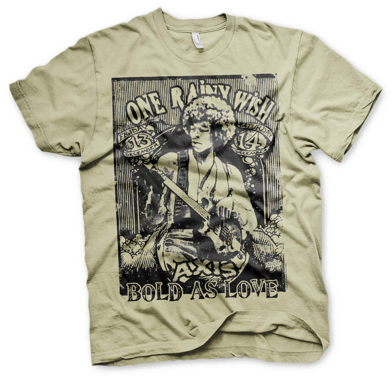 T-Shirt Jimi Hendrix Bold As Love Khaki M T-Shirt