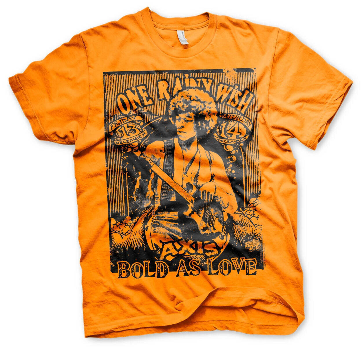 Camiseta de manga corta Jimi Hendrix Bold As Love Orange S Camiseta de manga corta