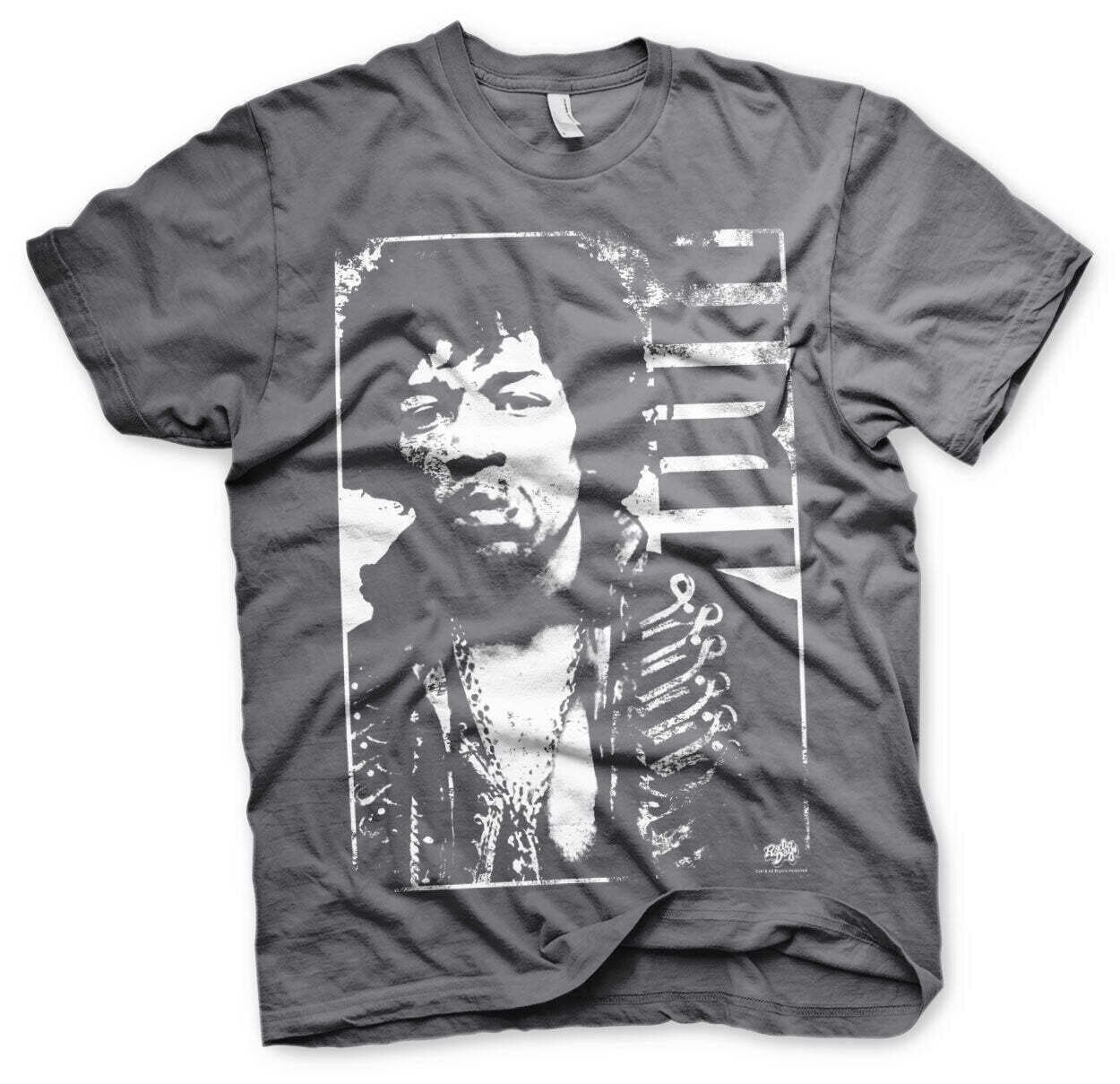 T-Shirt Jimi Hendrix Distressed Dark Grey 2XL T-Shirt