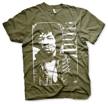 T-Shirt Jimi Hendrix Distressed Olive M T-Shirt - 1
