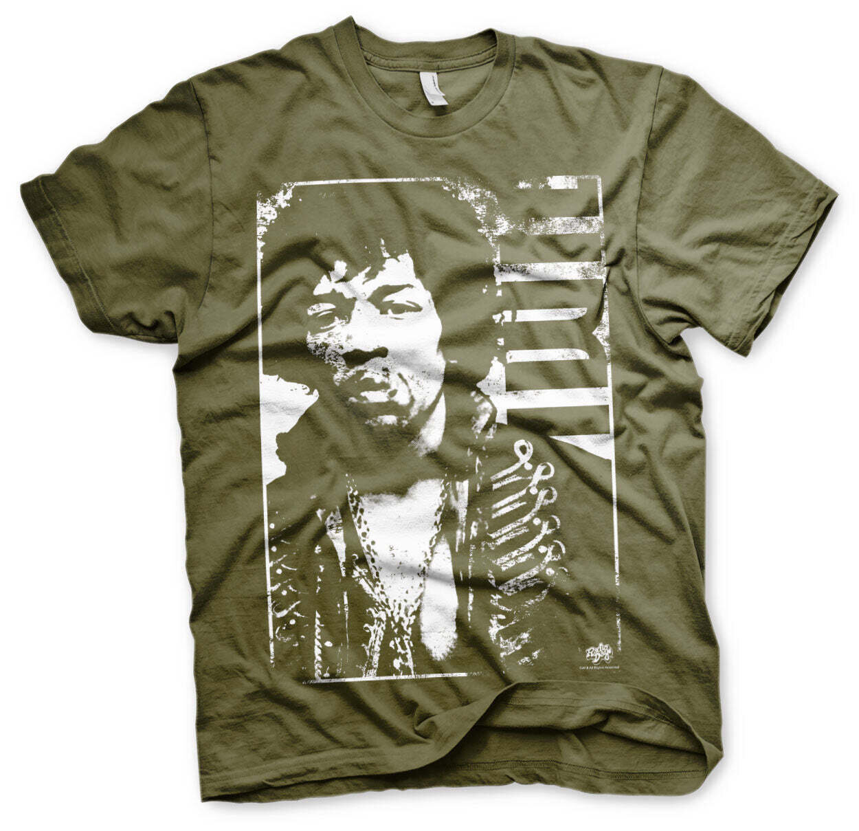 T-Shirt Jimi Hendrix Distressed Olive S T-Shirt