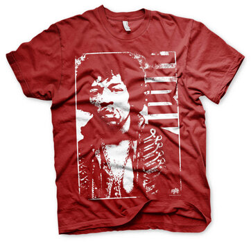 T-Shirt Jimi Hendrix Distressed Tango Red M T-Shirt - 1