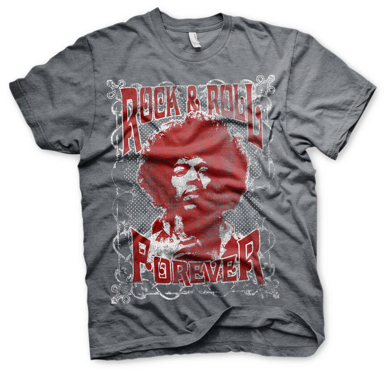 T-Shirt Jimi Hendrix Rock 'n Roll Forever Dark Heather M T-Shirt