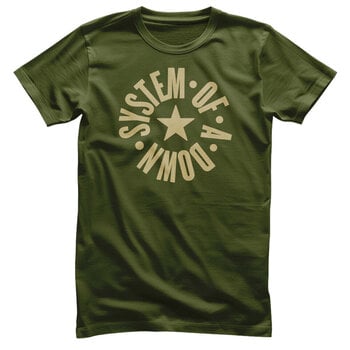 Marškinėliai System of a Down Circle Star Logo Olive 2XL Marškinėliai - 1