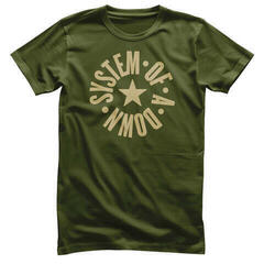 T-Shirt System of a Down Circle Star Logo Olive L T-Shirt