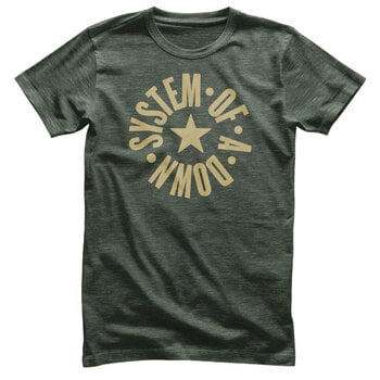 T-Shirt System of a Down Circle Star Logo Olive Heather L T-Shirt - 1