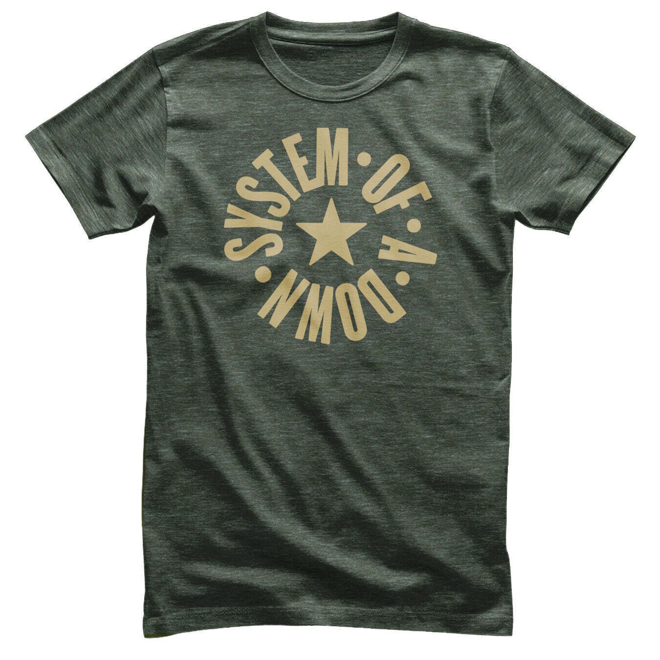 T-shirt System of a Down Circle Star Logo Olive Heather XL T-shirt