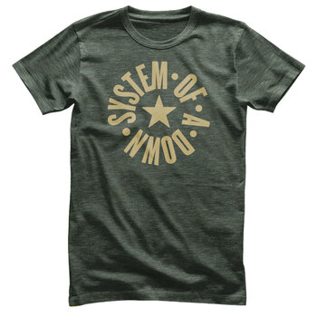 T-shirt System of a Down Circle Star Logo Olive Heather XL T-shirt - 1
