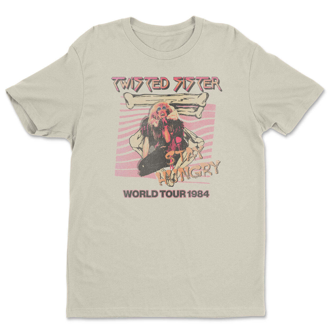 T-shirt Twisted Sister World Tour 1984 Khaki L T-shirt