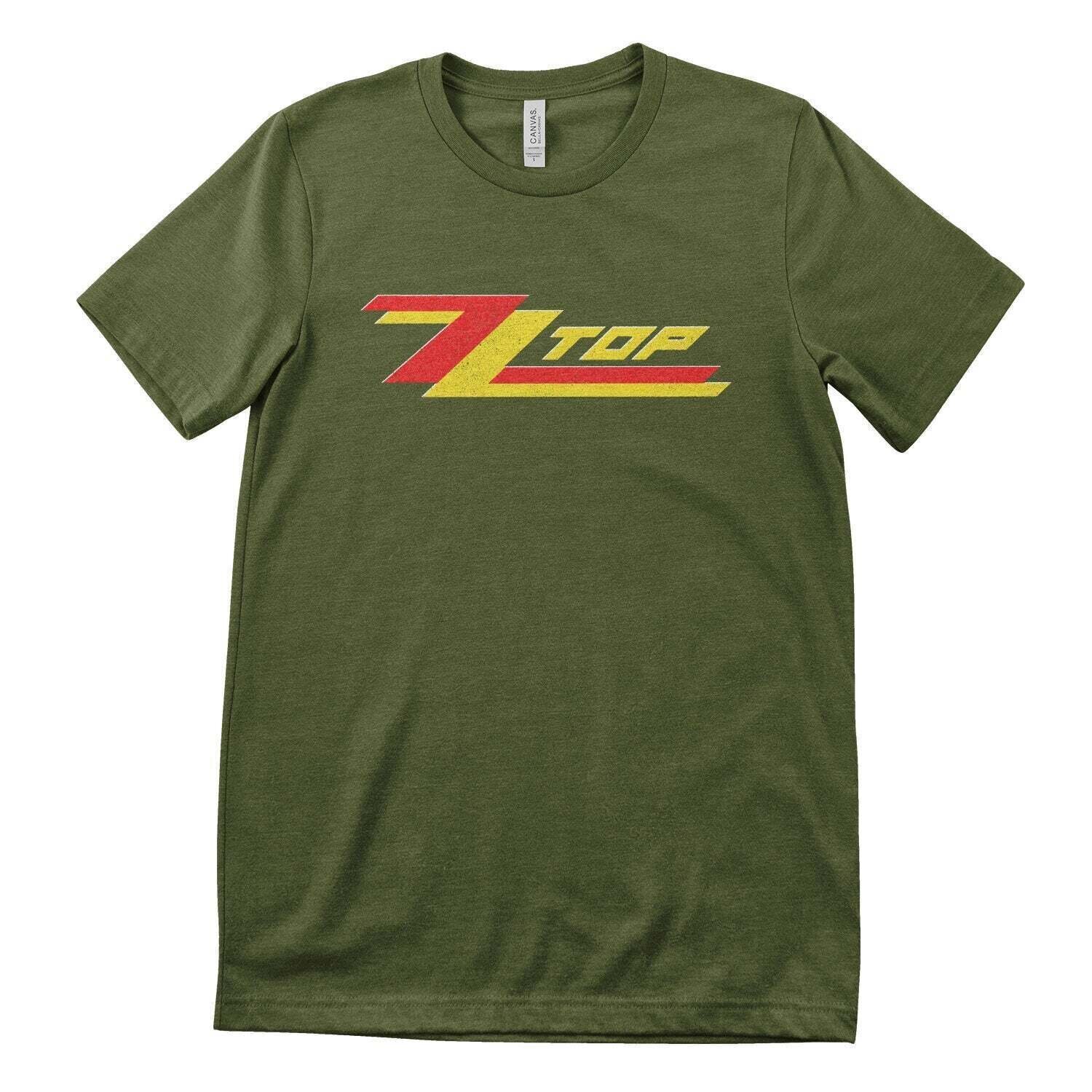 Marškinėliai ZZ Top Misprint Logotype Olive L Marškinėliai