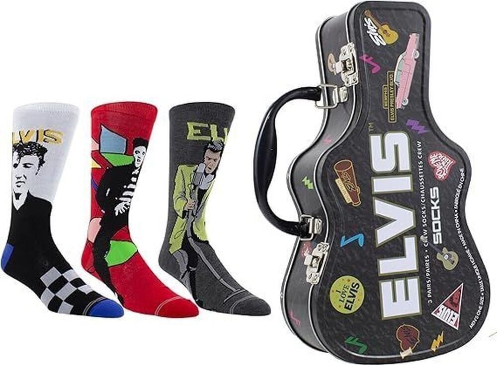 Чорапи Elvis Presley Socks 3 Pack In Guitar Tin One Size Чорапи