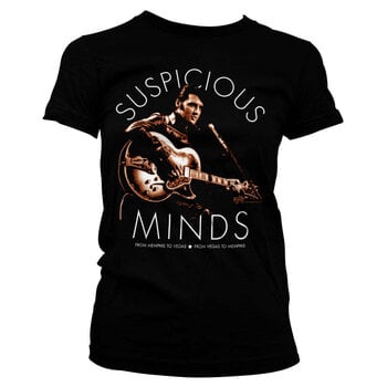 T-shirt Elvis Presley Suspicious Minds Black 2XL Feminino T-shirt - 1