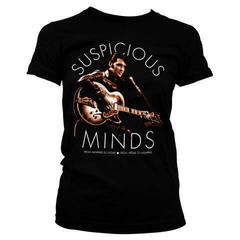 T-shirt Elvis Presley Suspicious Minds Black S Feminino T-shirt