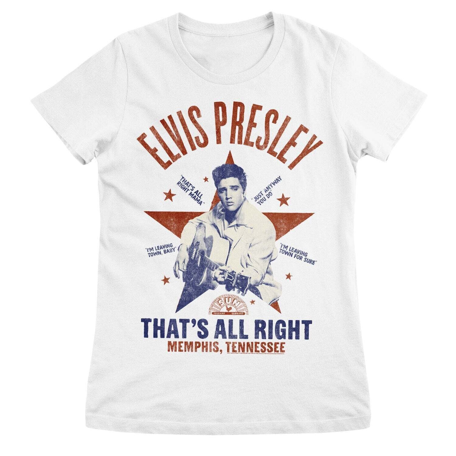 T-Shirt Elvis Presley That's All Right White L Ladies T-Shirt