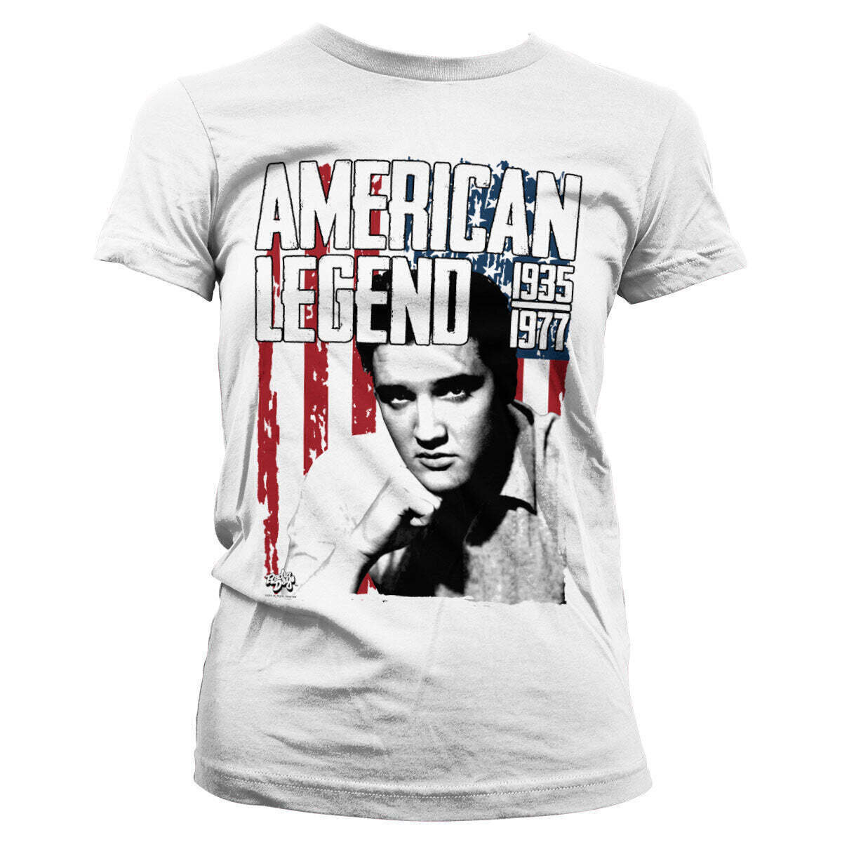 Marškinėliai Elvis Presley American Legend White 2XL Moteriški Marškinėliai