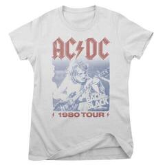 T-shirt AC/DC 1980 TOUR White L Feminino T-shirt