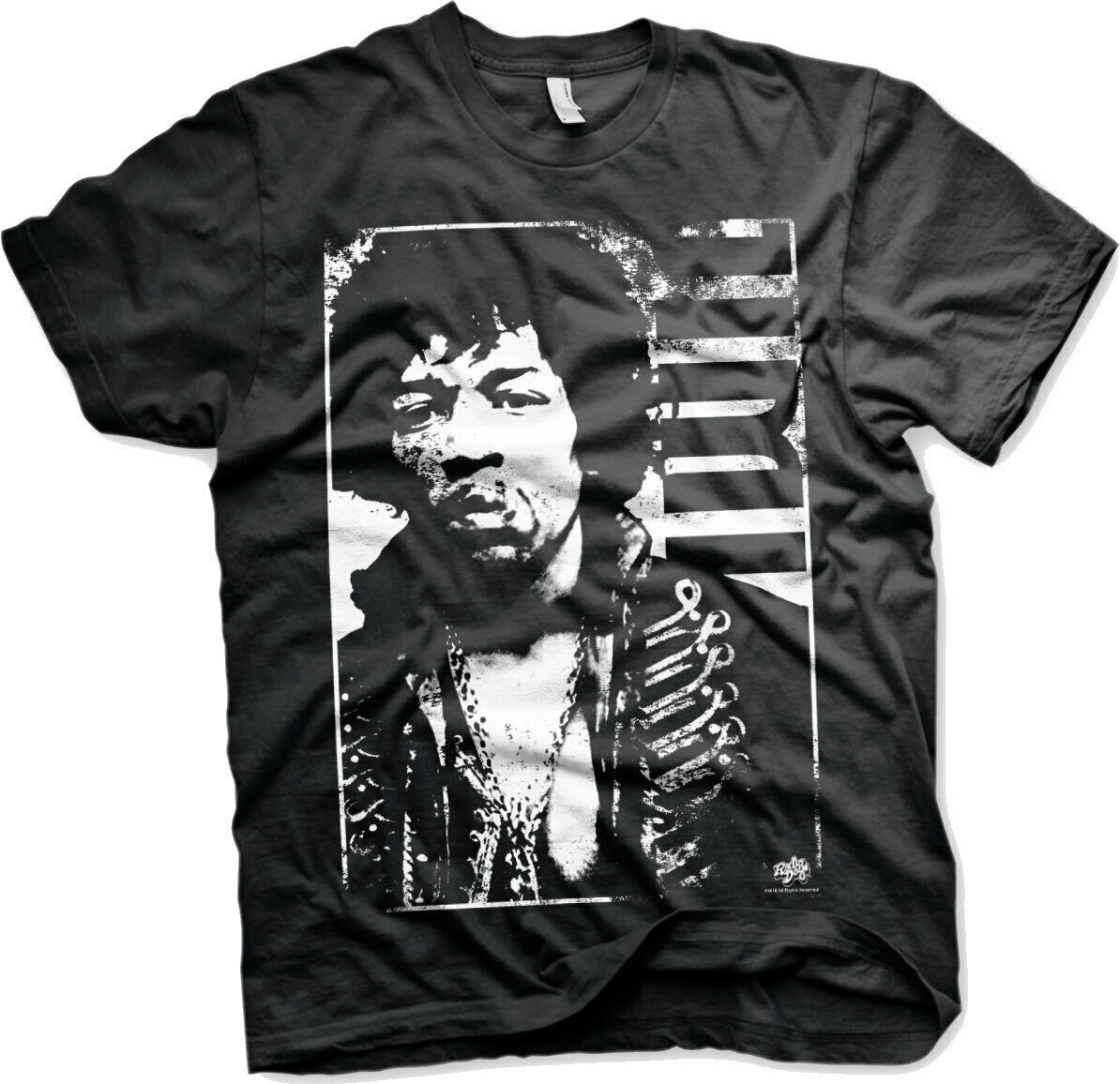 Koszulka Jimi Hendrix Distressed Black 4XL Koszulka