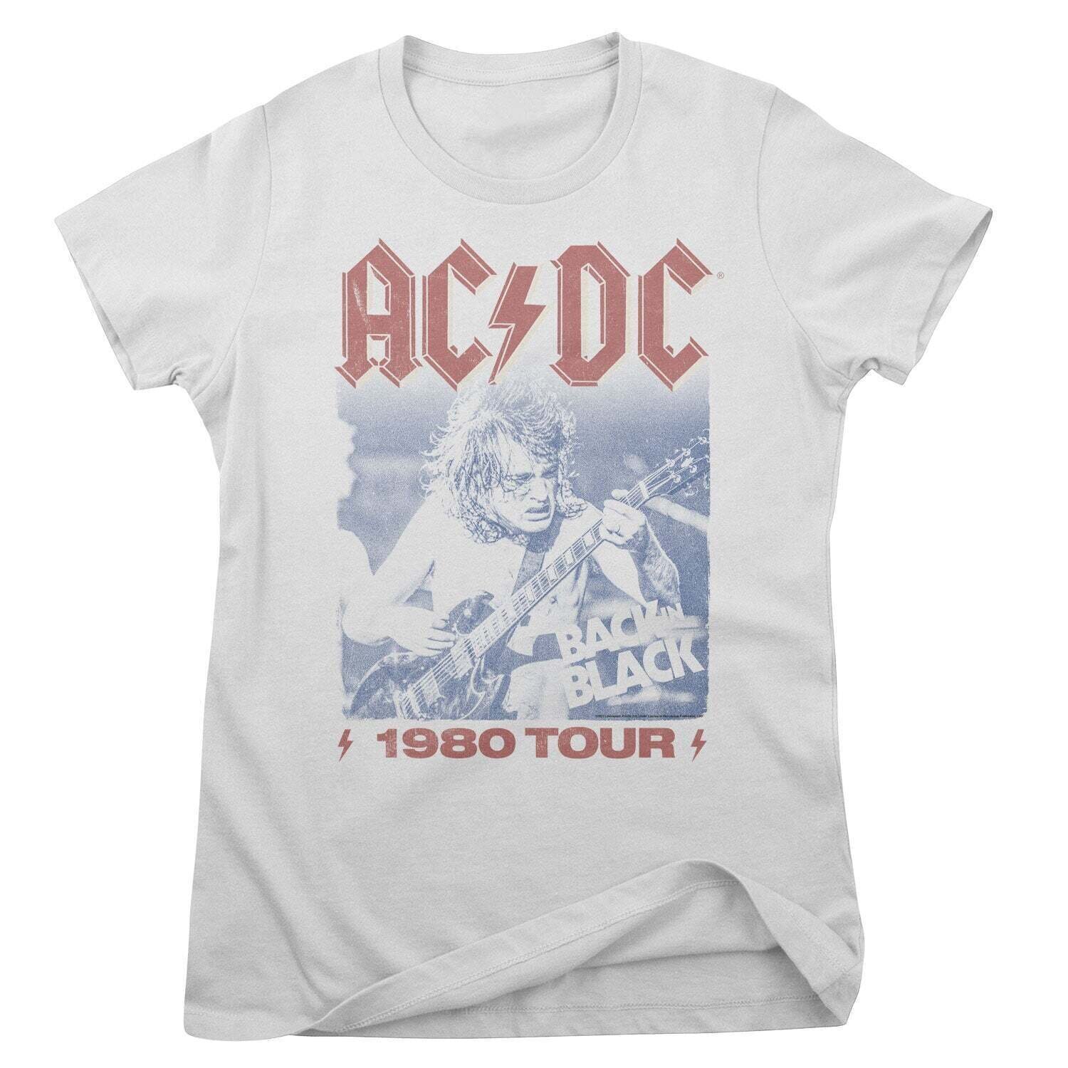 T-shirt AC/DC 1980 TOUR White XL Feminino T-shirt