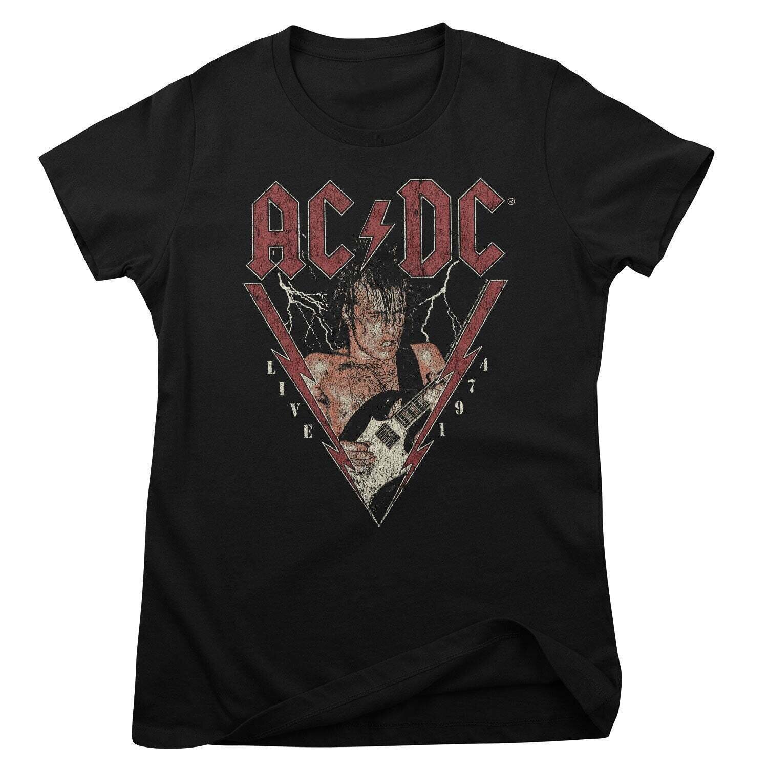 T-shirt AC/DC Live 1974 Black L Feminino T-shirt