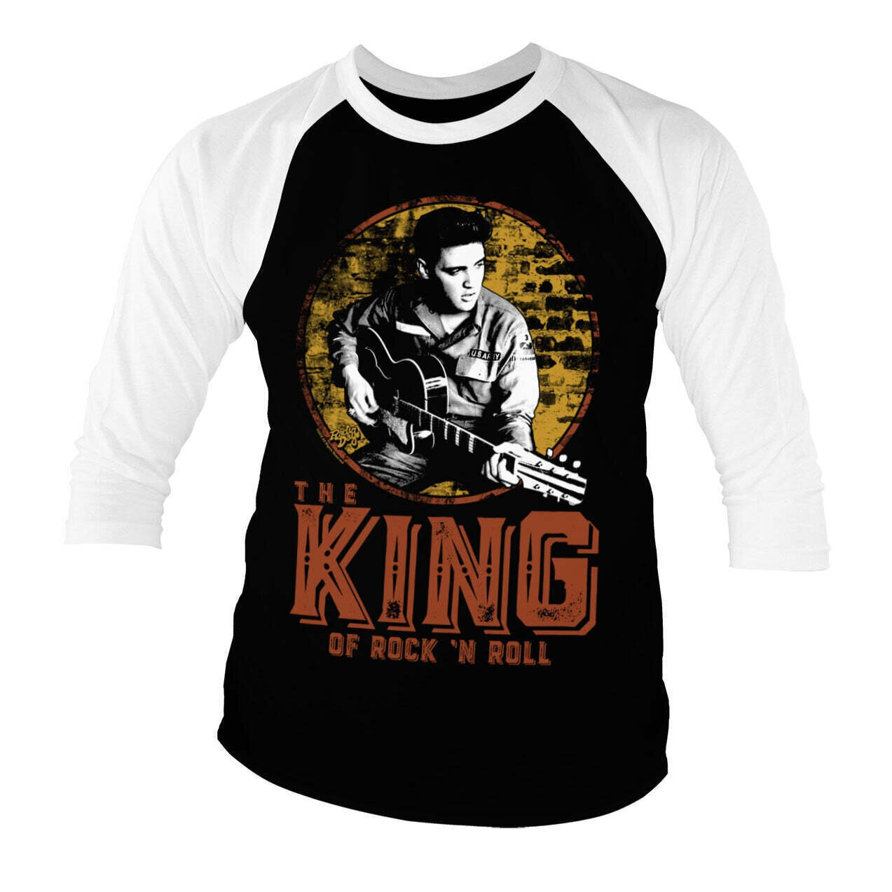 T-shirt Elvis Presley The King Of Rock 'n Roll White/Black XL T-shirt