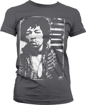 Marškinėliai Jimi Hendrix Distressed Dark Grey 2XL Moteriški Marškinėliai - 1