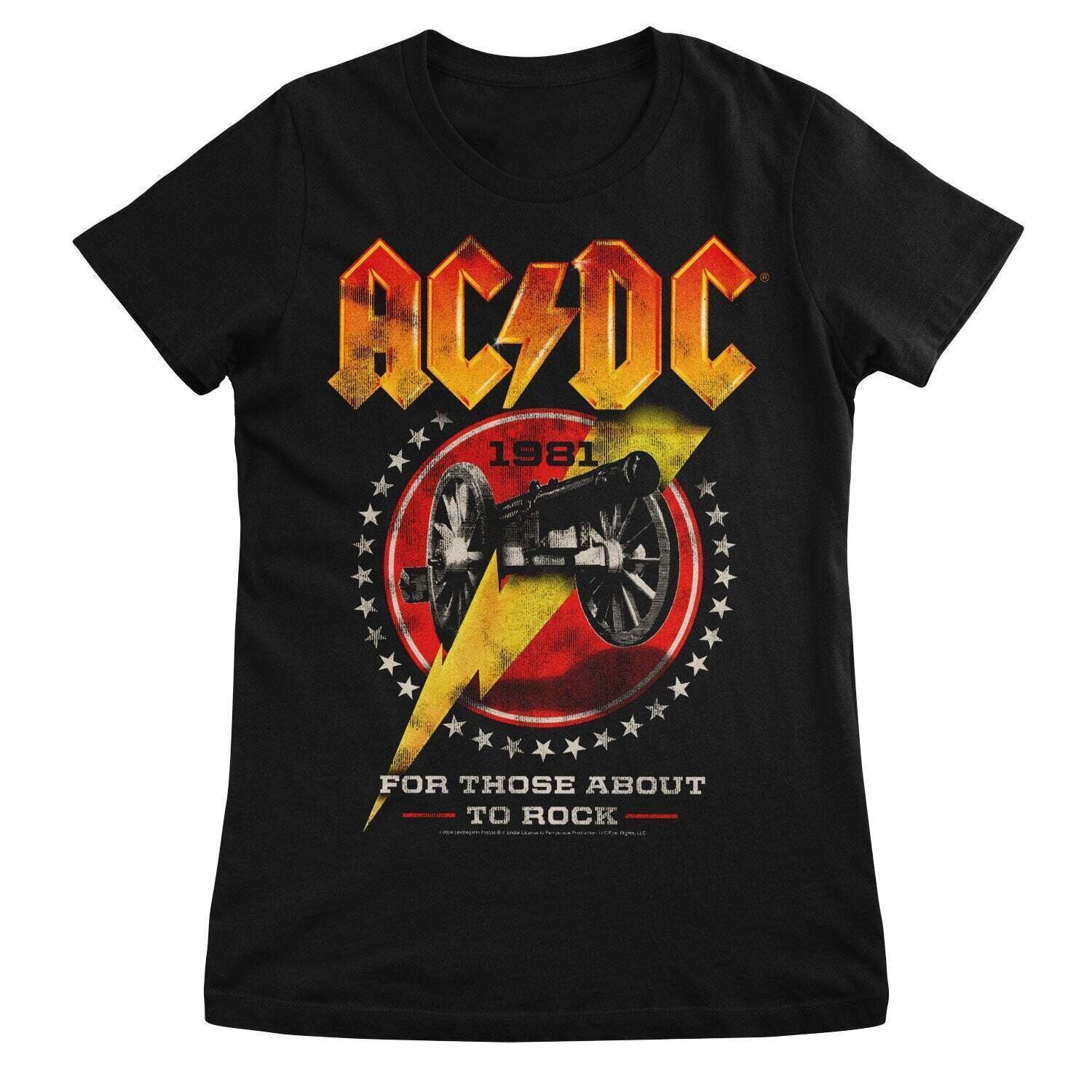 Skjorte AC/DC 1981 For Those About To Rock Black XL Dame Skjorte