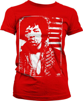 Marškinėliai Jimi Hendrix Distressed Red M Moteriški Marškinėliai - 1
