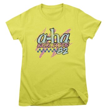 T-Shirt A-HA Worldwide '82 Yellow M Ladies T-Shirt - 1