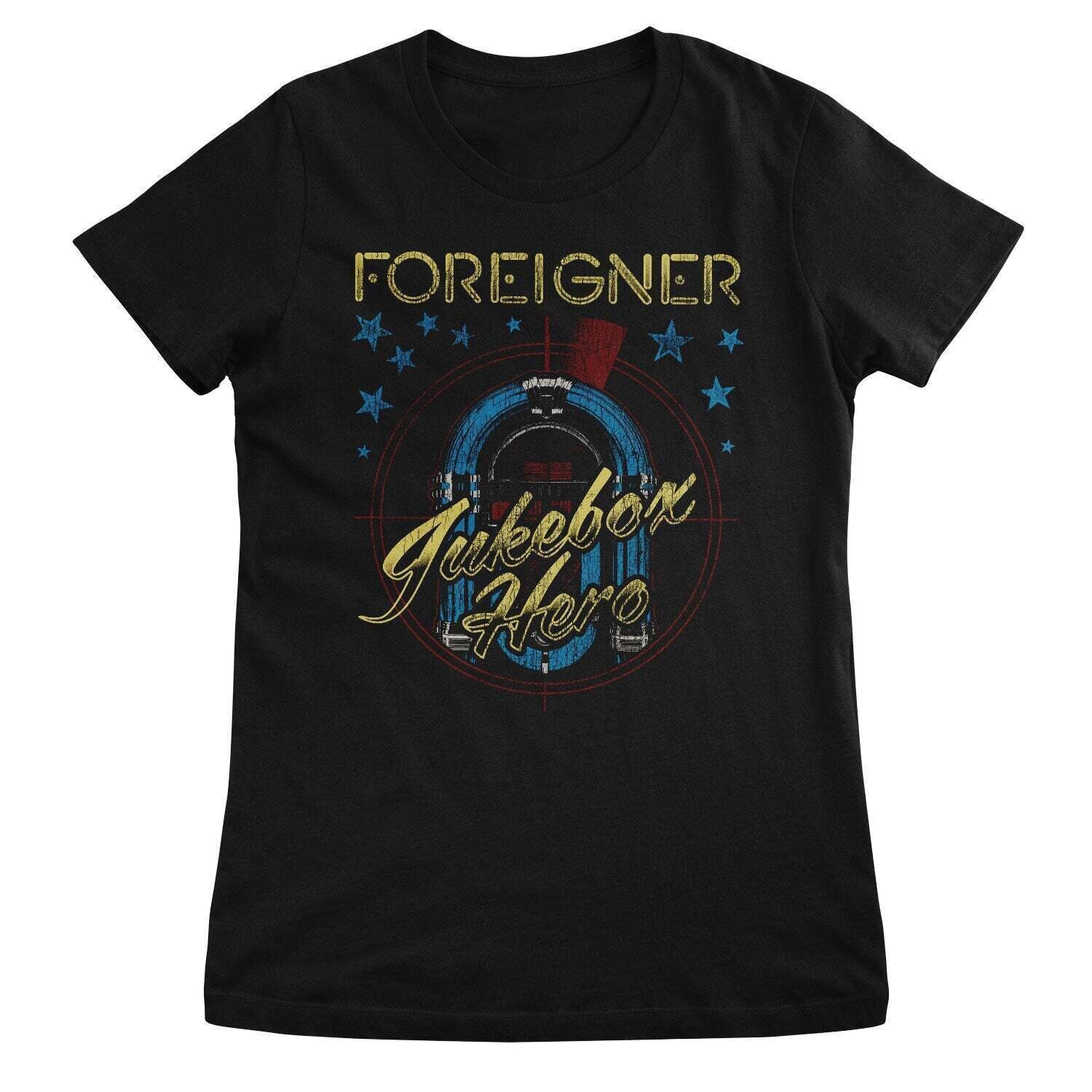 T-shirt Foreigner Jukebox Hero Black XL Feminino T-shirt