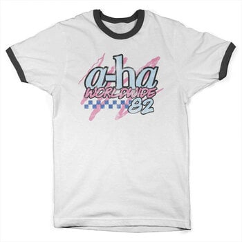 T-shirt A-HA Worldwide '82 Ringer White/Black L T-shirt - 1