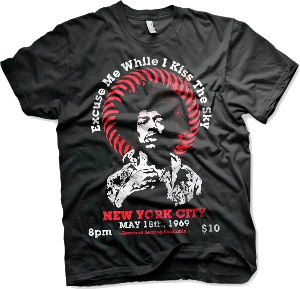 Koszulka Jimi Hendrix Live In New York Black 4XL Koszulka