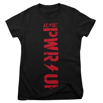 T-särk AC/DC PWR-Up Vertical Logo Black M Naiste T-särk - 1