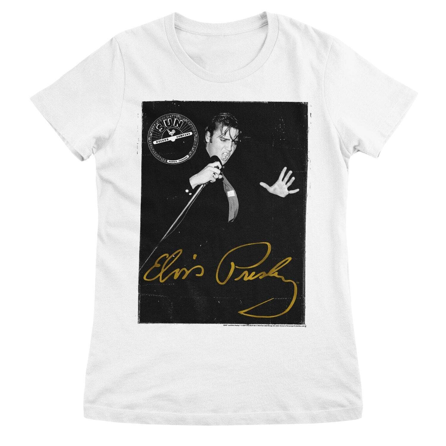 Skjorte Elvis Presley Golden Signature White 2XL Dame Skjorte