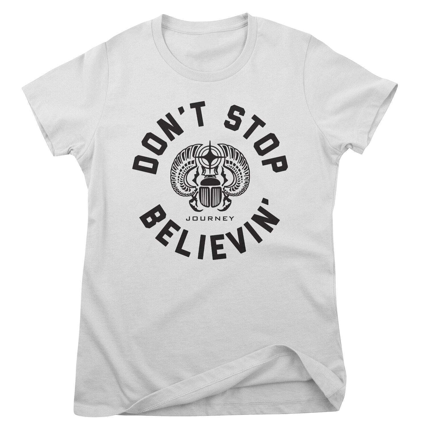 Marškinėliai Journey Don't Stop Believin' Circle White 2XL Moteriški Marškinėliai