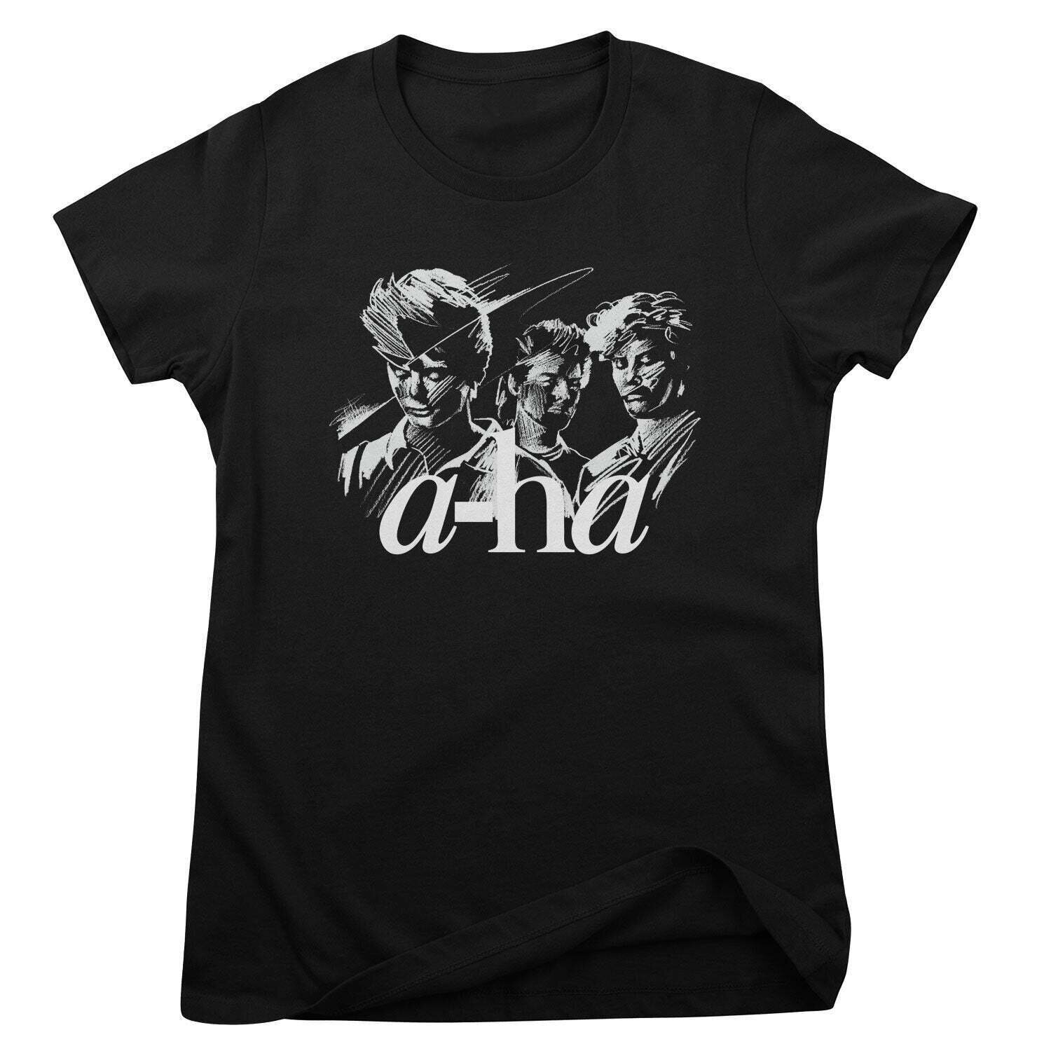 Camiseta de manga corta A-HA Band Sketch Black S De mujer Camiseta de manga corta