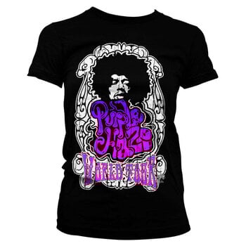 T-shirt Jimi Hendrix Purple Haze World Tour Black S Feminino T-shirt - 1