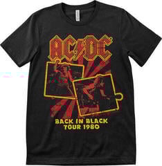 Skjorte AC/DC Back In Black Tour 1980 Black 3XL Skjorte