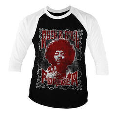 Skjorte Jimi Hendrix Rock 'n Roll Forever White/Black S Skjorte