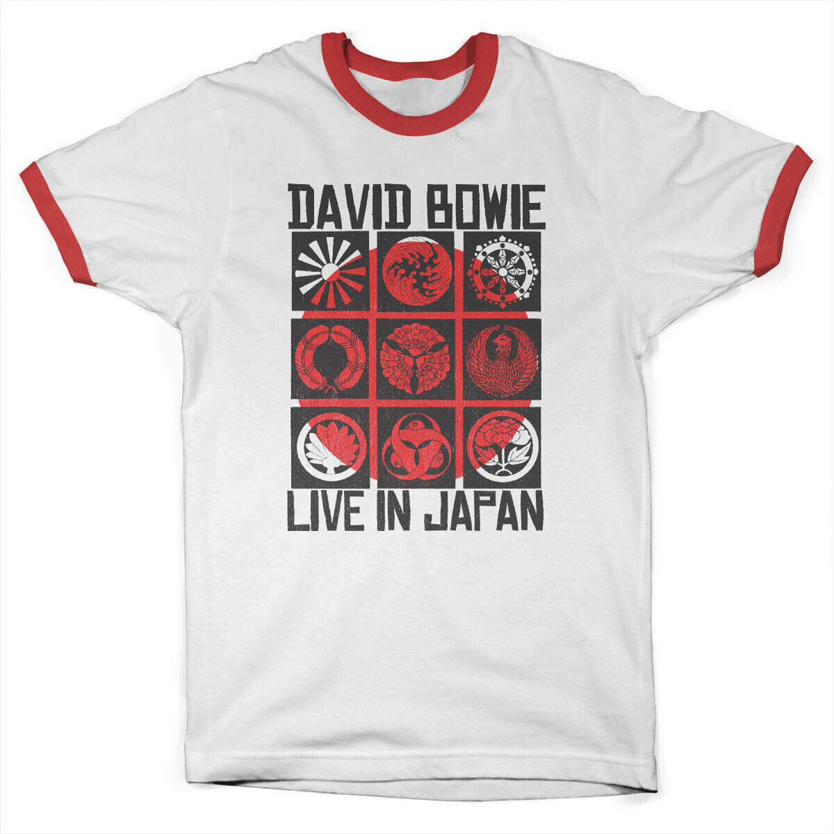 T-shirt David Bowie Live In Japan Ringer White/Red S T-shirt