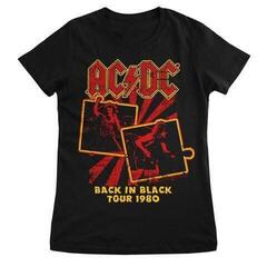 Camiseta de manga corta AC/DC Back In Black Tour 1980 Black S De mujer Camiseta de manga corta