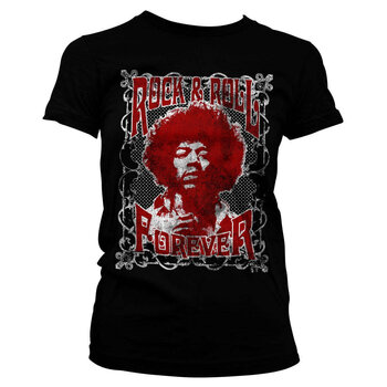 Camiseta de manga corta Jimi Hendrix Rock 'n Roll Forever Black S De mujer Camiseta de manga corta - 1